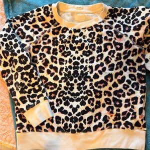 MOTHER Don’t Sweat It Leopard Print Sweatshirt Size Smll